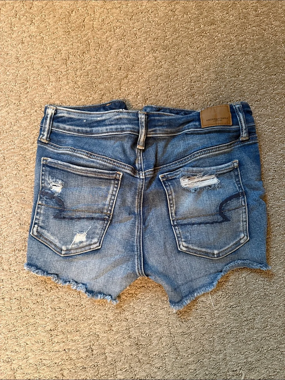 Women's Distressed Denim Shorts in Blue